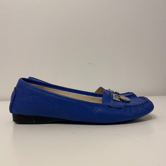 Michael Michael Kors Blue Leather Square Toe Loafer Flat Size 7 - Picture 5 of 6